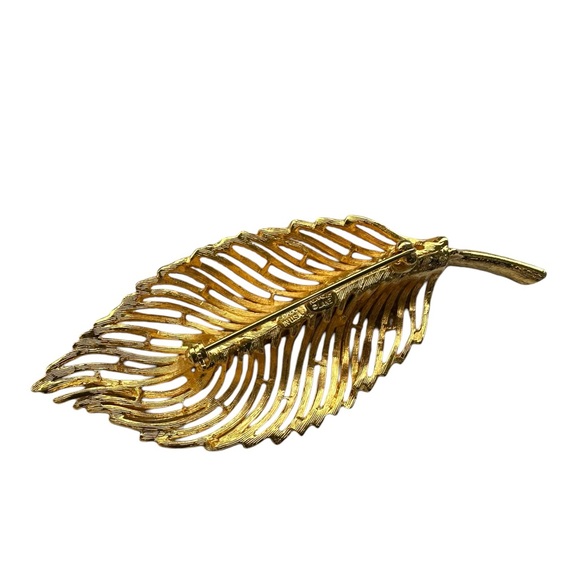 Genuine KENNETH LANE gold leaf brooch pin rare - Picture 5 of 10